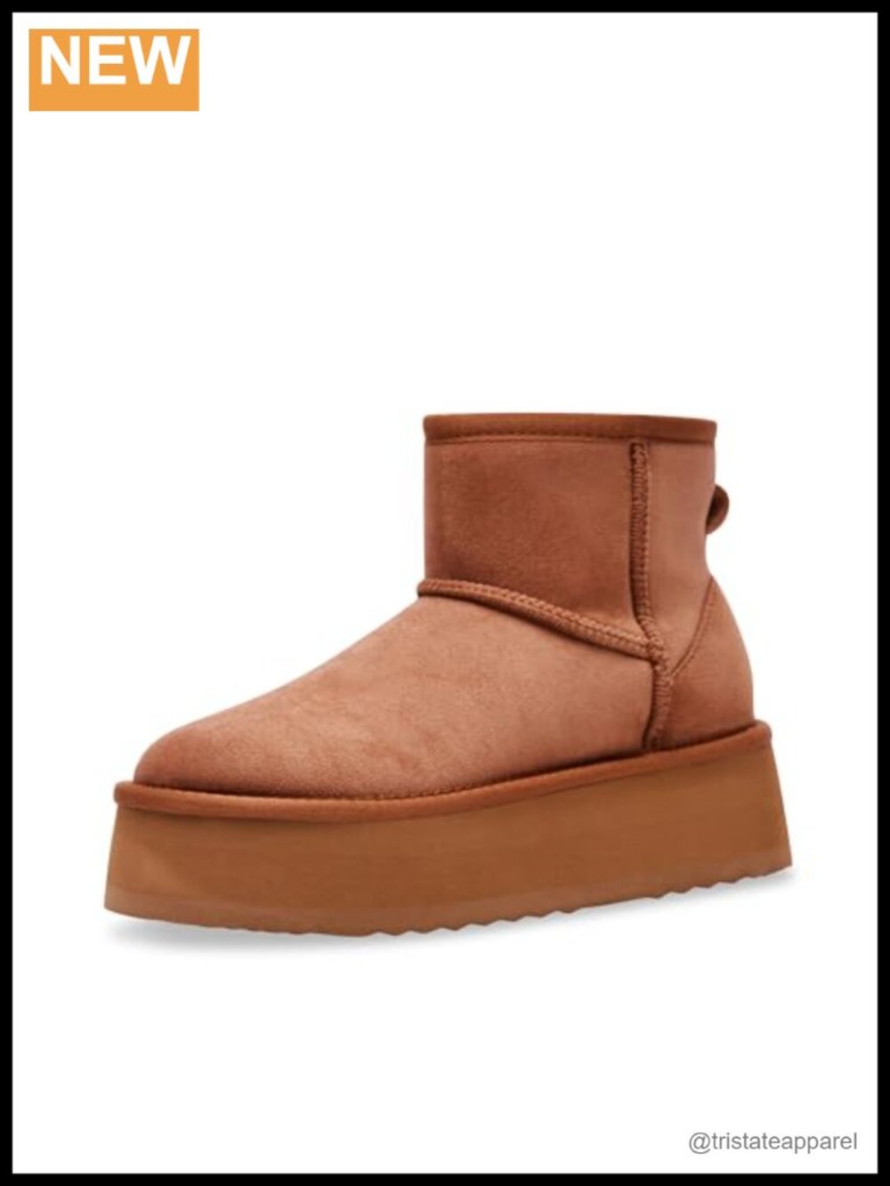 Suede Ankle Platform Bootie with Faux Shearling Sock